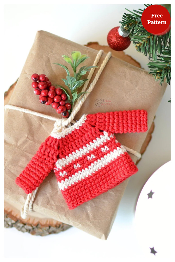 Mini Sweater Ornaments Free Crochet Pattern