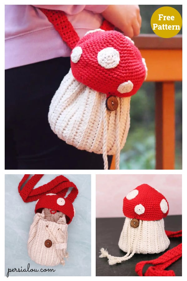 Mushroom Bag Free Crochet Pattern