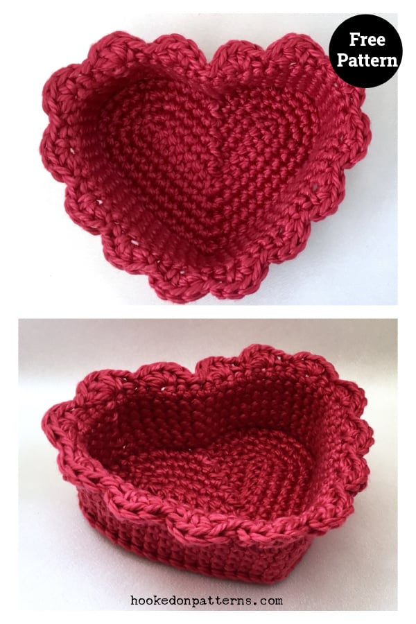 Simple Heart Baskets Free Crochet Pattern