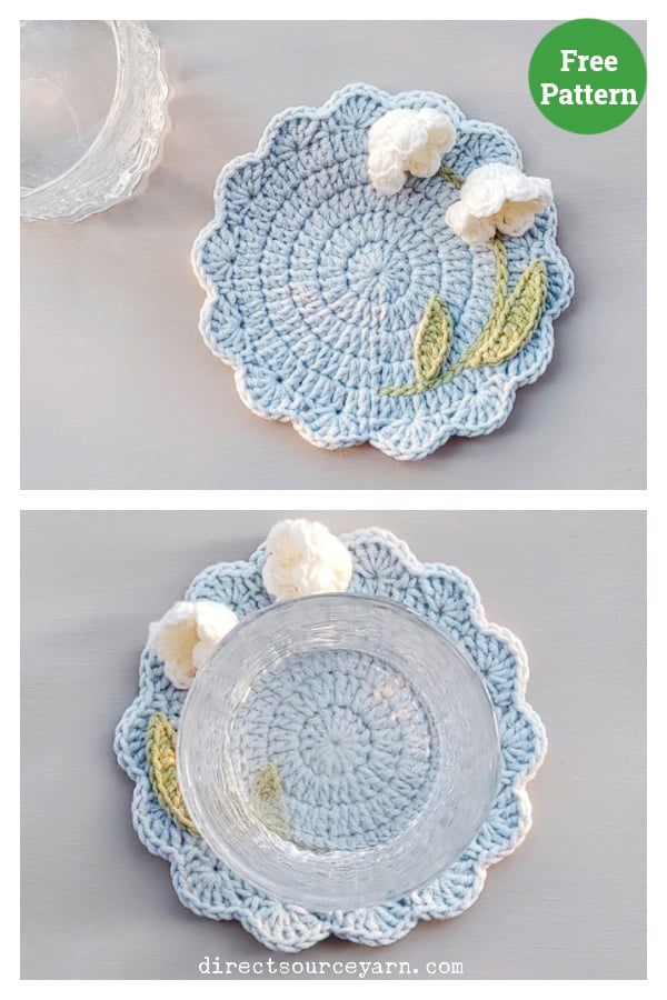 Lily of the Valley Coaster Free Crochet Pattern