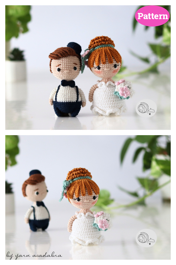 Bride and Groom Amigurumi Crochet Pattern