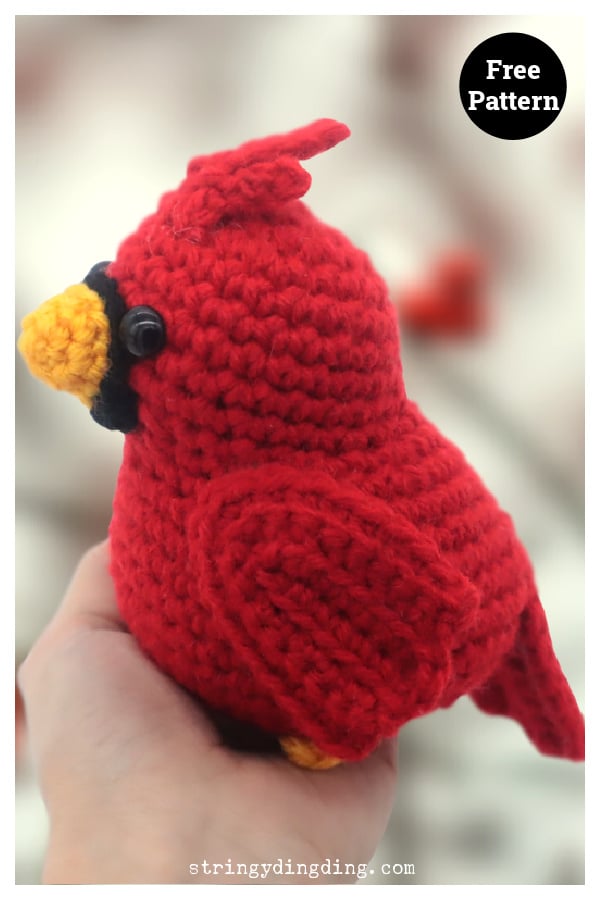 Cardinal Bird Amigurumi Free Crochet Pattern