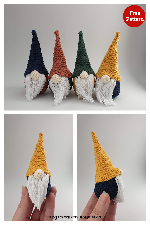 Mini Gnome Christmas Decoration Free Crochet Pattern 