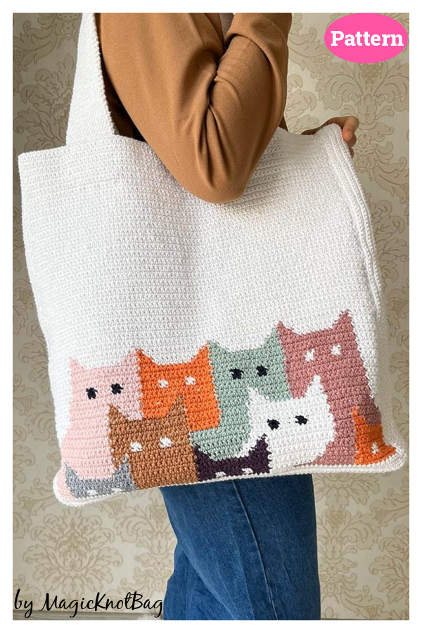 Cat Tote Bag Crochet Pattern