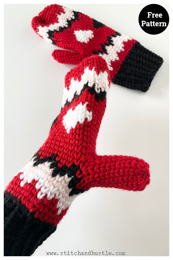 Vermont Valentine Mittens Free Crochet Pattern