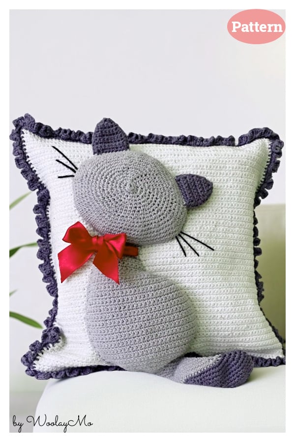 3D effect Cat Pillowcase Crochet Pattern