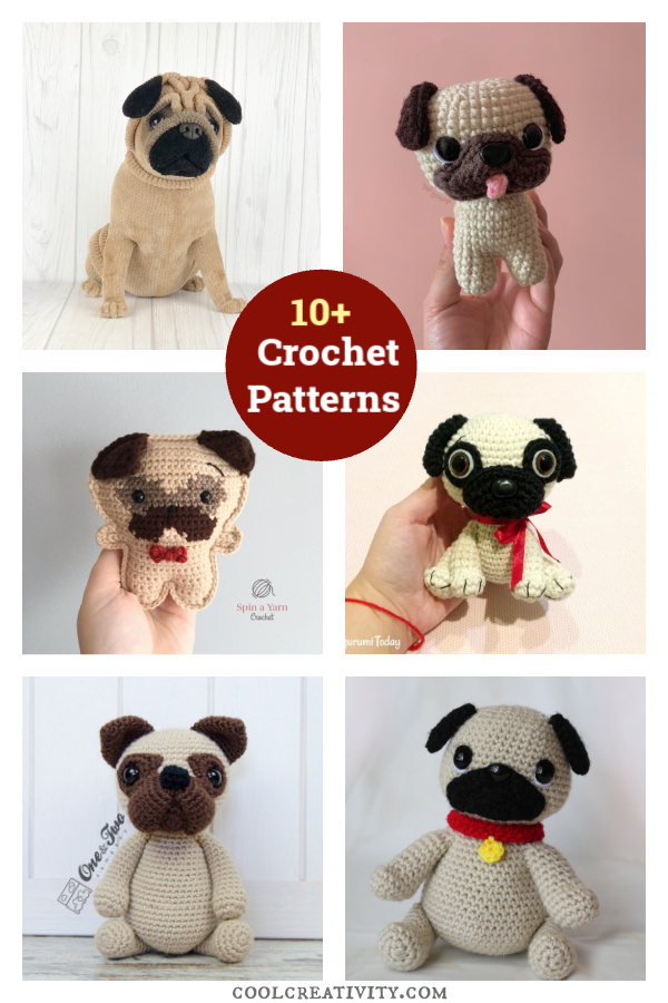 10+ Pug Dog Amigurumi Crochet Patterns 