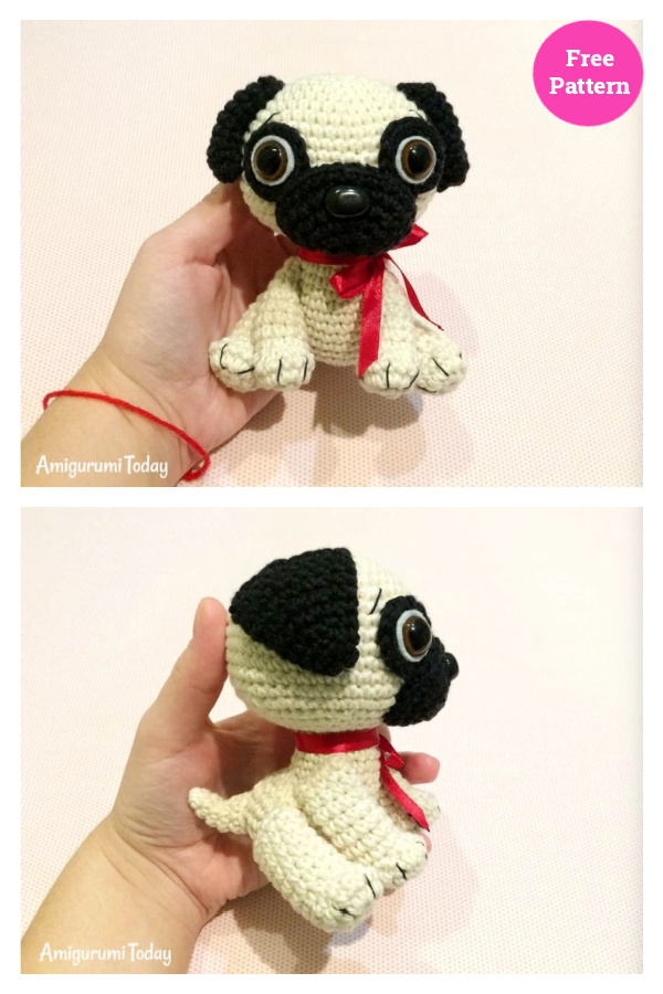 Baby Pug Dog Amigurumi Free Crochet Pattern