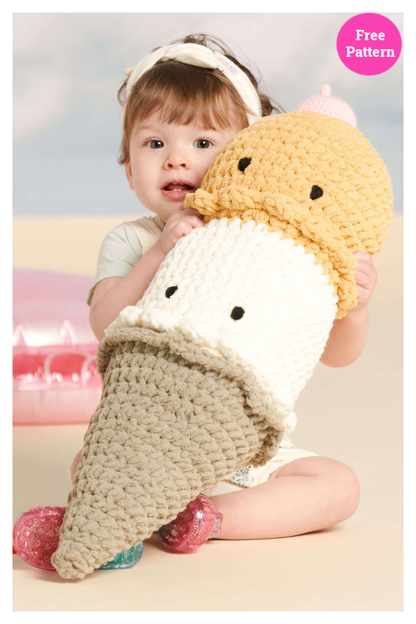 Ice Cream Cone Toy Free Crochet Pattern