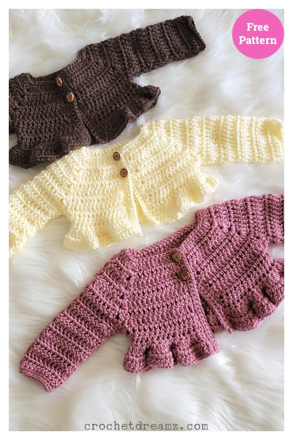 Mia Baby Cardigan Free Crochet Pattern 