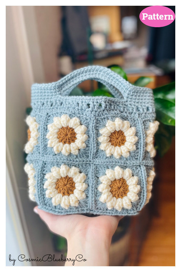 Mini Daisy Tote Bag Crochet Pattern