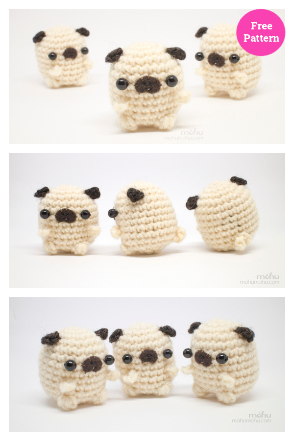 Mini Pug Amigurumi Free Crochet Pattern 