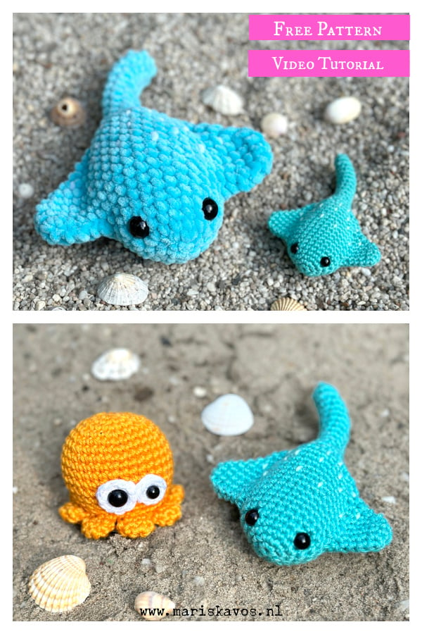 Mini Stingray Amigurumi Free Crochet Pattern and Video Tutorial