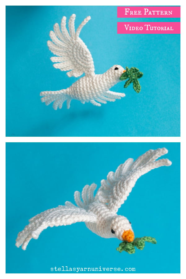 Paloma the Peace Dove Free Crochet Pattern and Video Tutorial 