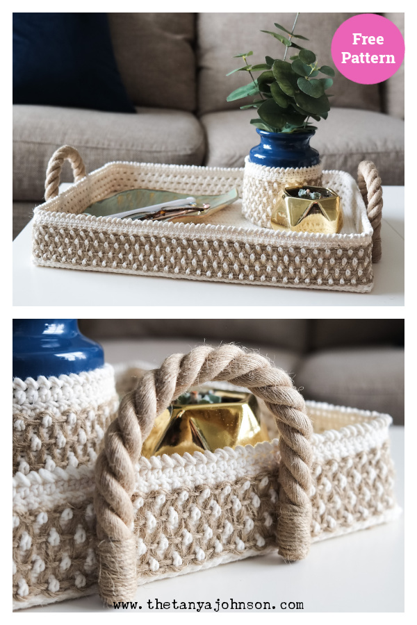 Decorative Tray and Vase Cozy Set Free Crochet Pattern