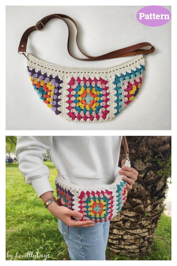 Granny Square Crossbody Bum Bag Crochet Pattern