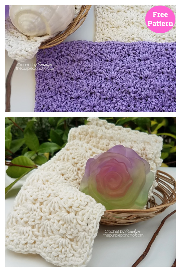 Shell Stitch Wash Cloth Free Crochet Pattern