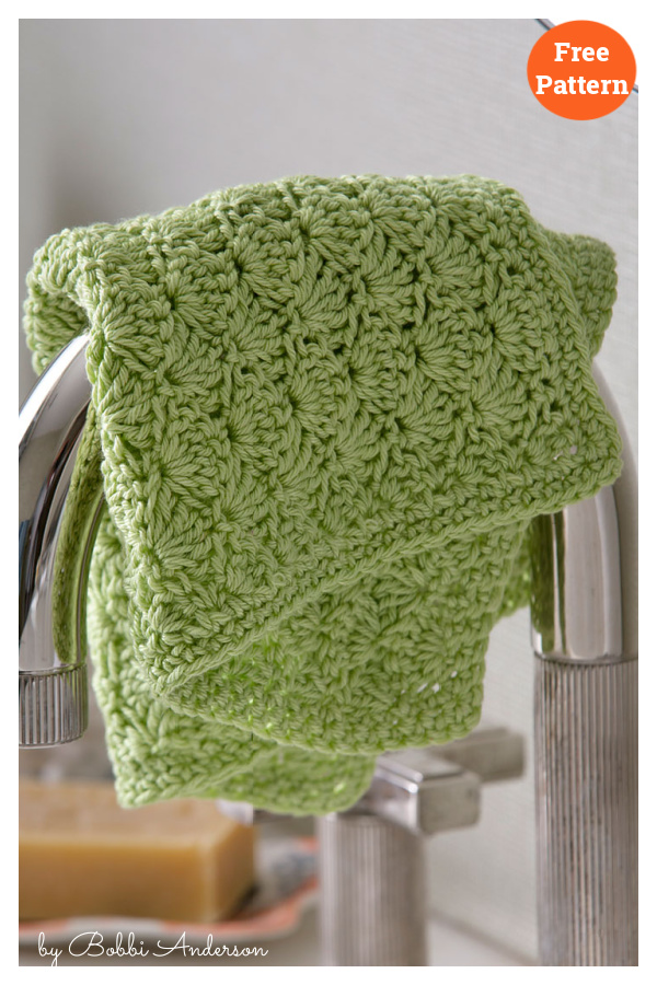 Shell Stitch Washcloth Free Crochet Pattern