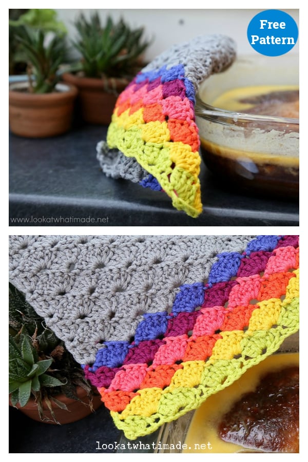 Simple Shells Dishcloth Free Crochet Pattern