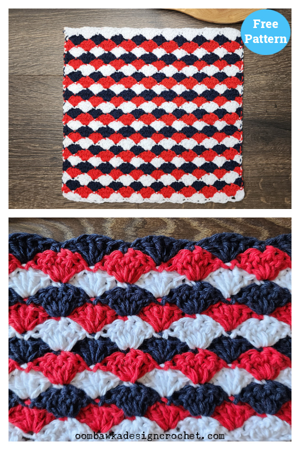 Solid Shell Washcloth Free Crochet Pattern