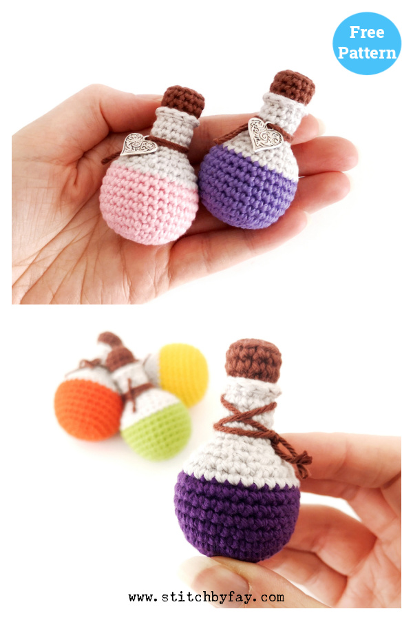 Mini Potion Bottle Free Crochet Pattern