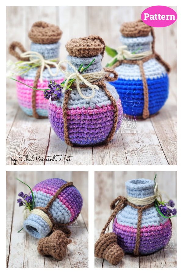 Potion Bottle Dice Bag Belt Pouch Crochet Pattern