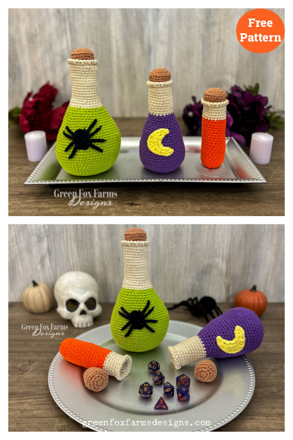 Potion Bottle Dice Bag Free Crochet Pattern