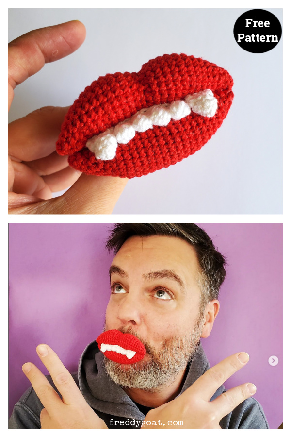 Wax Lips Amigurumi Free Crochet Pattern