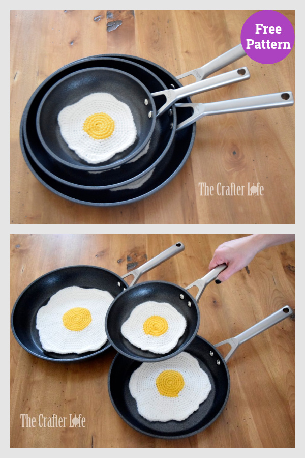 Fried Egg Pan Protectors Free Crochet Pattern