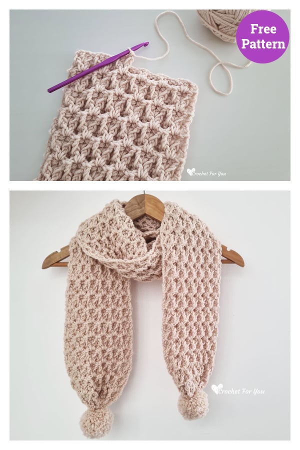 Cozy Cable Look Scarf Free Crochet Pattern 