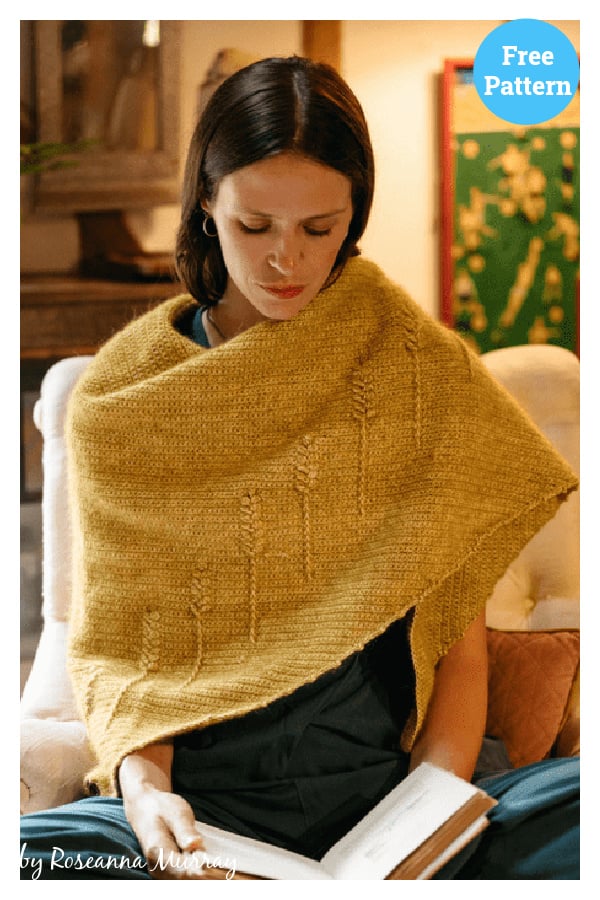 Heart of Gold Textured Wrap Free Crochet Pattern