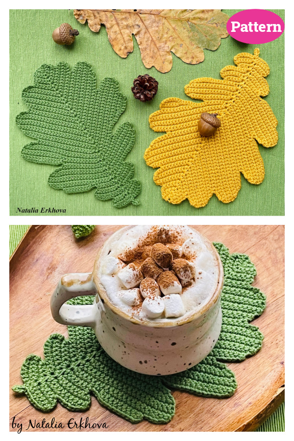 Oak Leaf Coaster Crochet Pattern