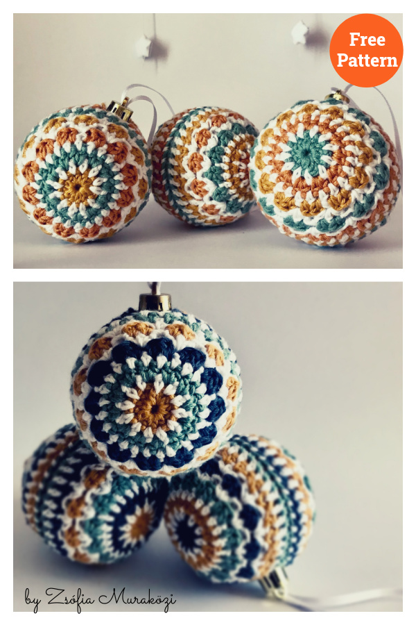 Christmas Baubles Free Crochet Pattern