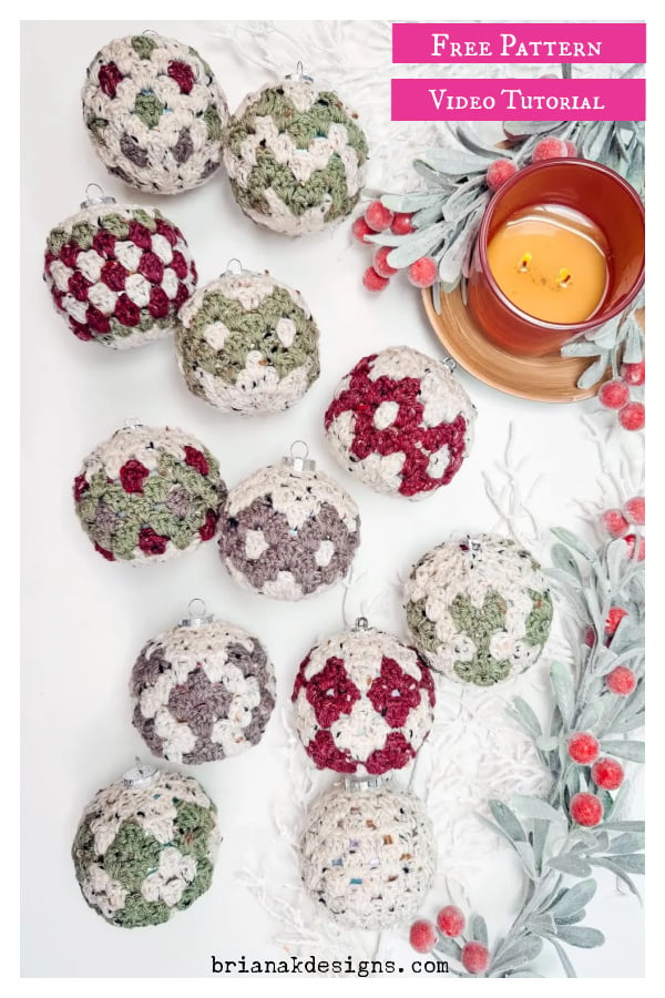 Granny All the Way Ornaments Free Crochet Pattern and Video Tutorial