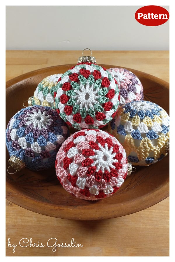 Granny Christmas Bauble Ornament Ball Crochet Pattern