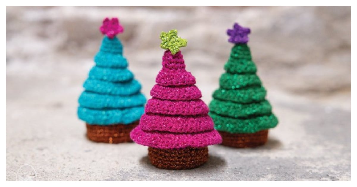 Mini Christmas Trees Free Crochet Pattern