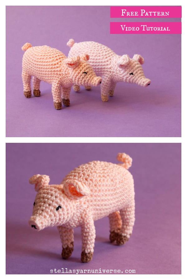 Penny the Pig Amigurumi Free Crochet Pattern and Video Tutorial