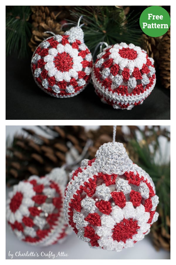 Sparkly Christmas Bauble Free Crochet Pattern