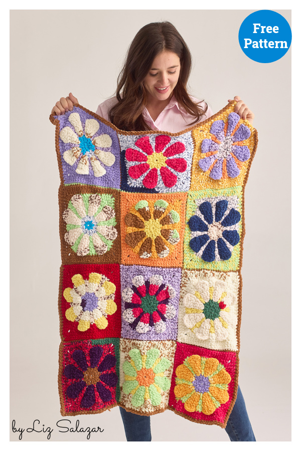 Tropical Petals Throw Free Crochet Pattern