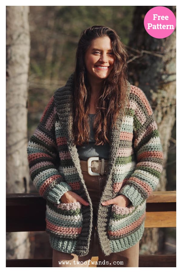 Colorstripe Cardi Free Crochet Pattern 