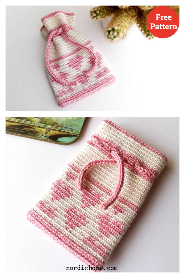 Bag with Hearts Free Crochet Pattern