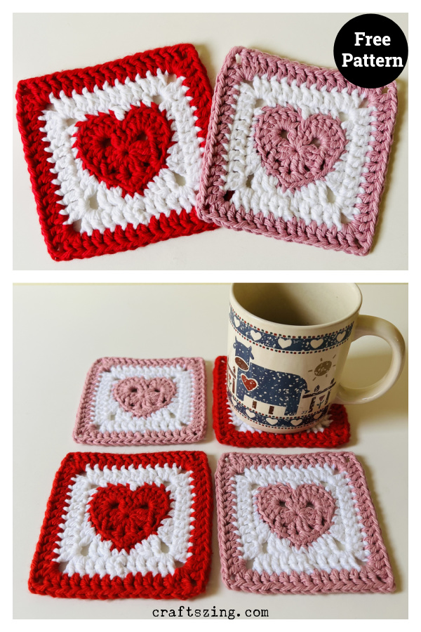 Heart Granny Square Free Crochet Pattern