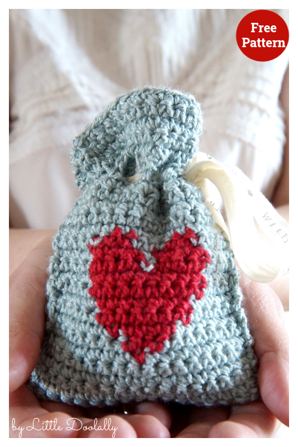 Valentine's Day Gift Bag Free Crochet Pattern