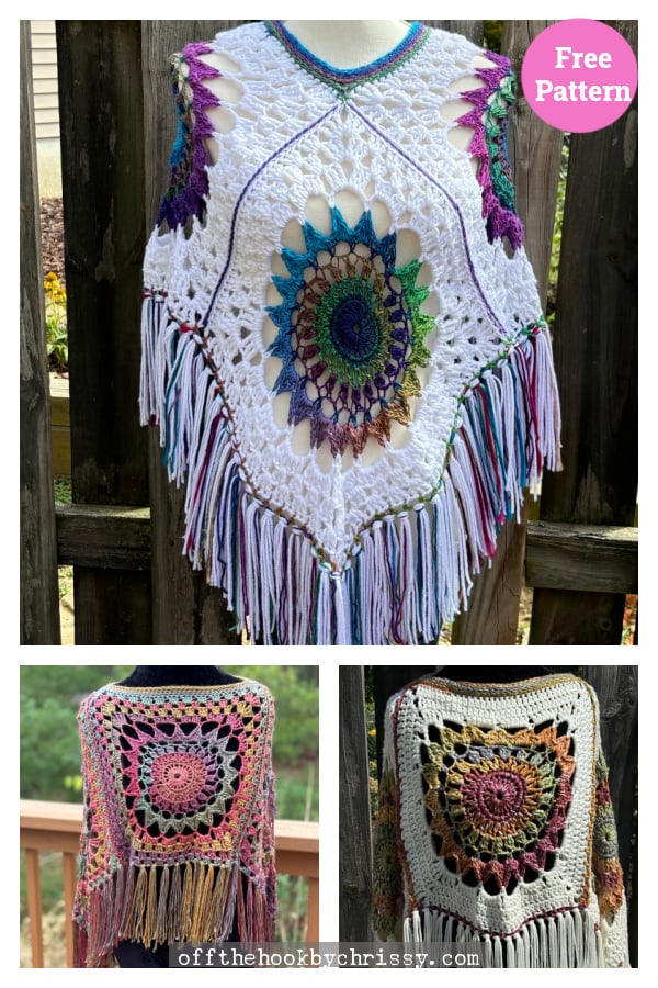 Celestial Sol Poncho Free Crochet Pattern