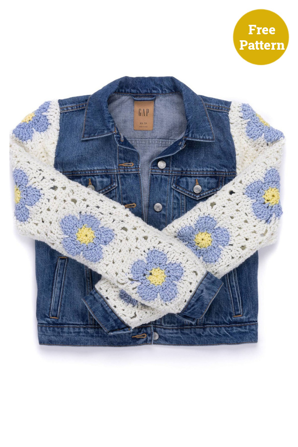 Upcycled Denim Jacket Free Crochet Pattern