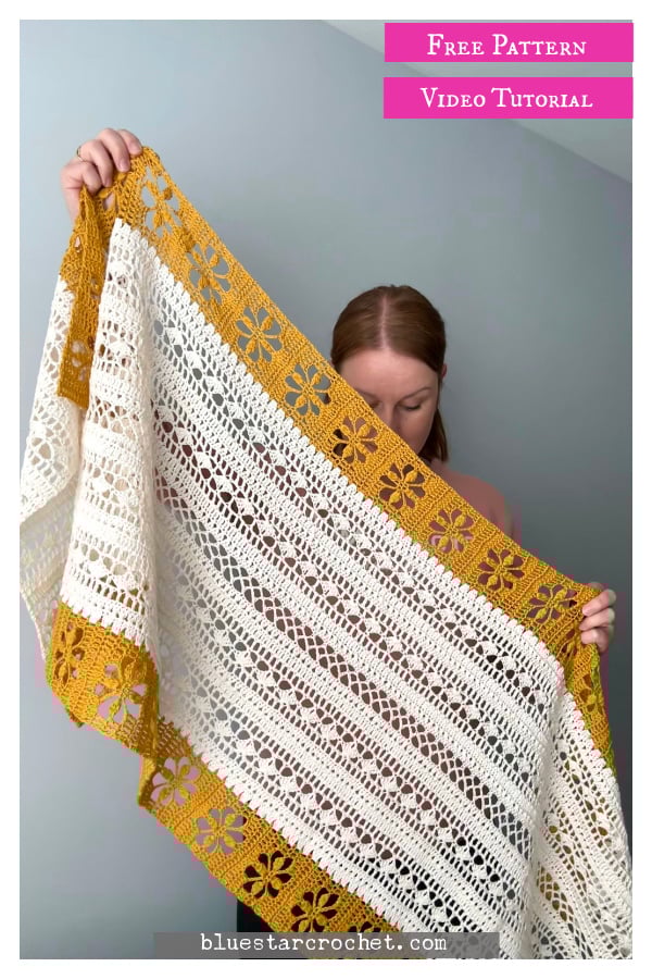 Heart of Rose Shawl Free Crochet Pattern and Video Tutorial