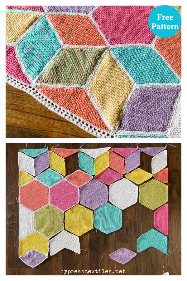 Tumbling Hexagons Blanket Free Crochet Pattern 