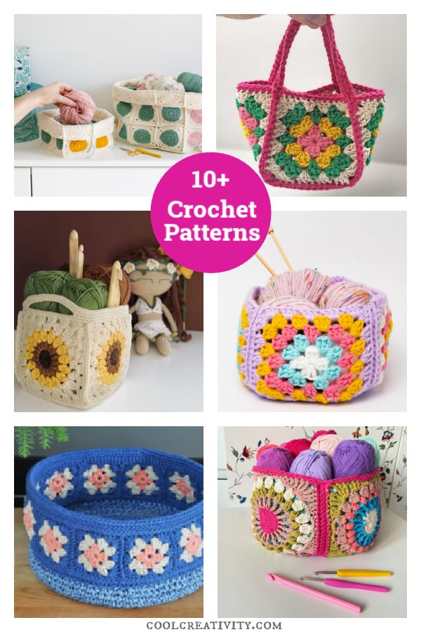 10+ Granny Square Basket Crochet Patterns 