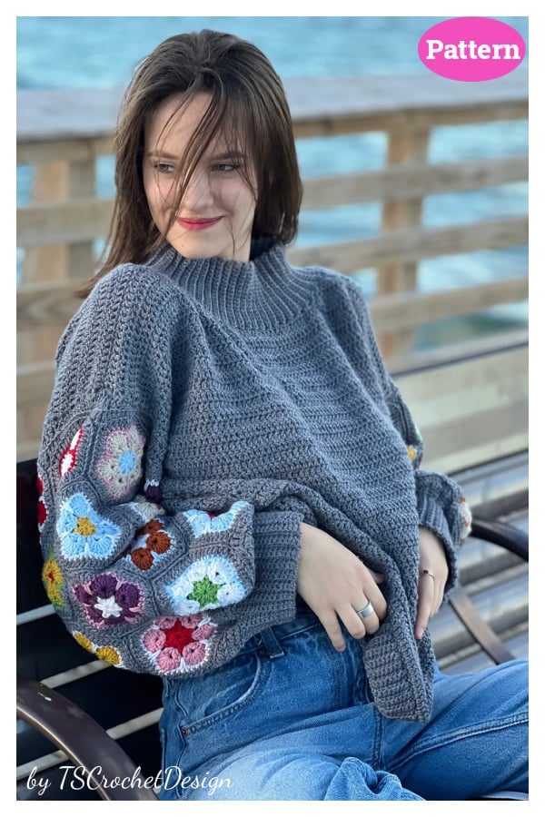 African Flower Sweater Crochet Pattern