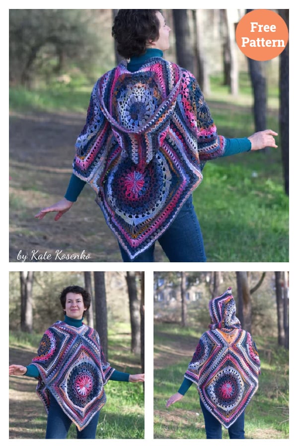 Aura Vibes Poncho Free Crochet Pattern 